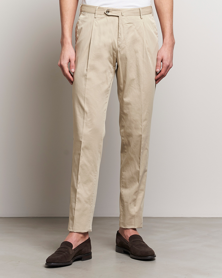 Hombres | Pantalones | PT01 | Slim Fit Garment Dyed Stretch Chinos Beige