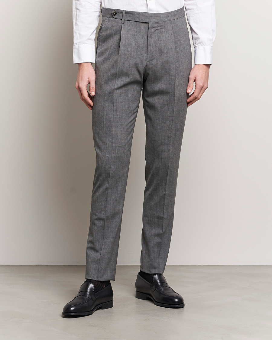 Hombres |  | PT01 | Gentleman Fit Wool Stretch Trousers Medium Grey