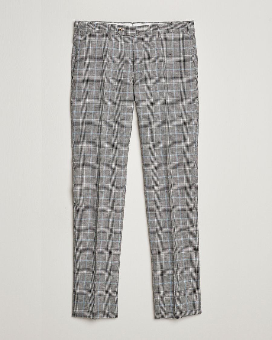 Hombres | Pantalones | PT01 | Slim Fit Glencheck Trousers Grey/Blue