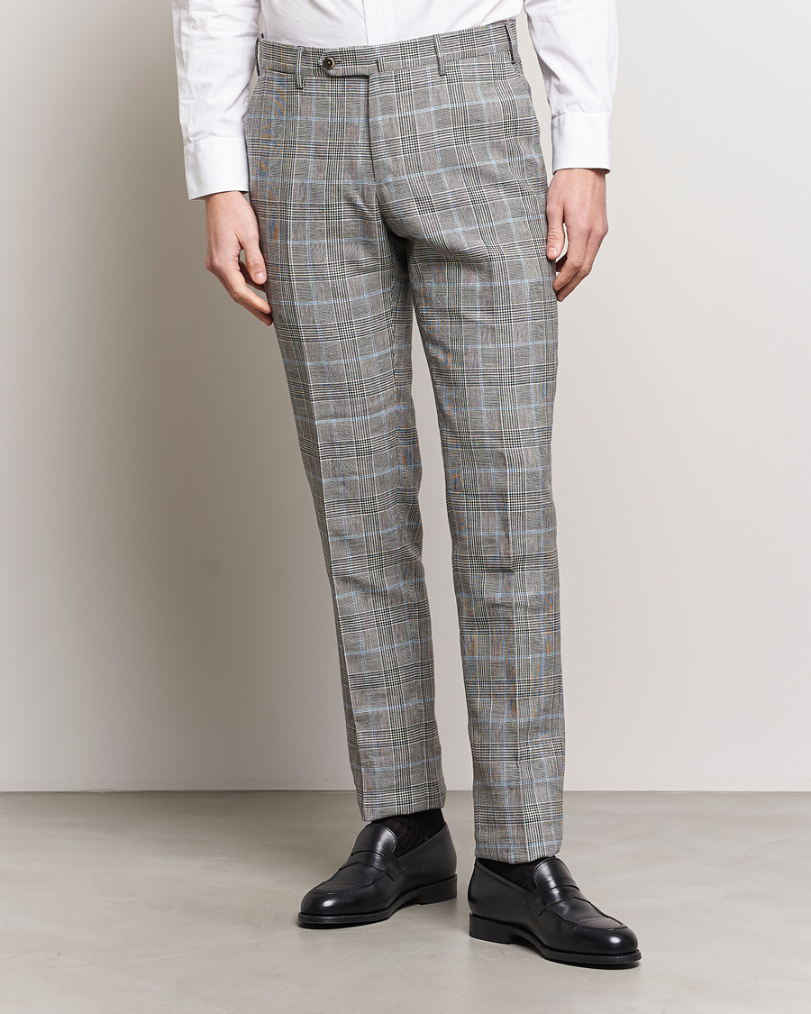 Hombres | Italian Department | PT01 | Slim Fit Glencheck Trousers Grey/Blue