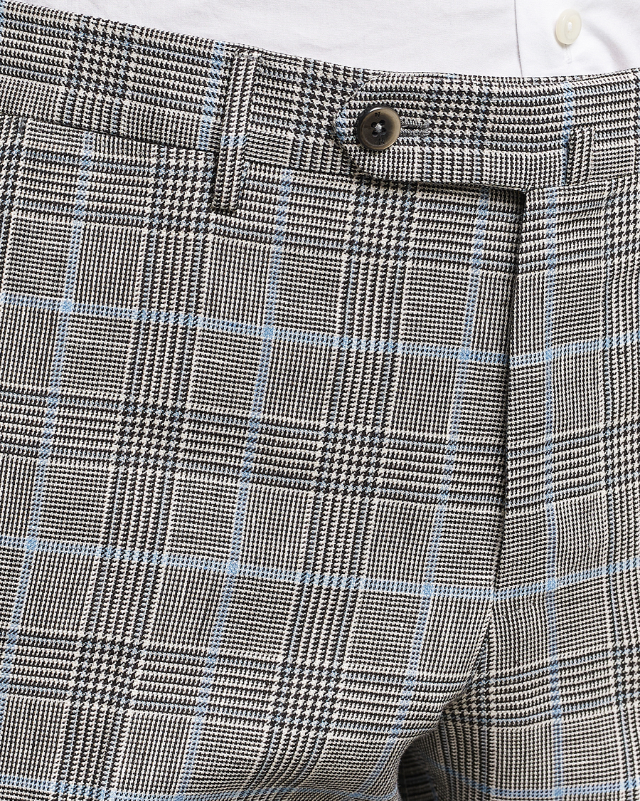 Hombres | Pantalones | PT01 | Slim Fit Glencheck Trousers Grey/Blue