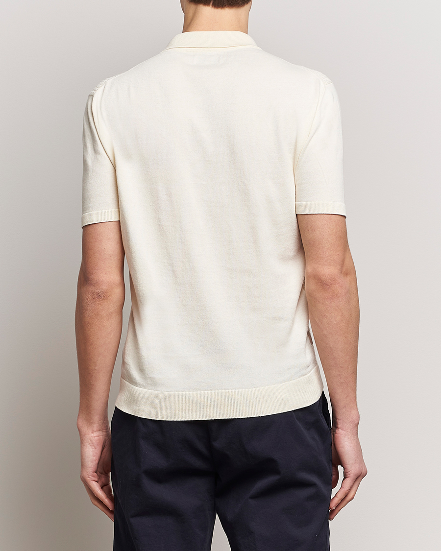 Hombres | Polos | Baracuta | Waffle Knitted Polo Ivory