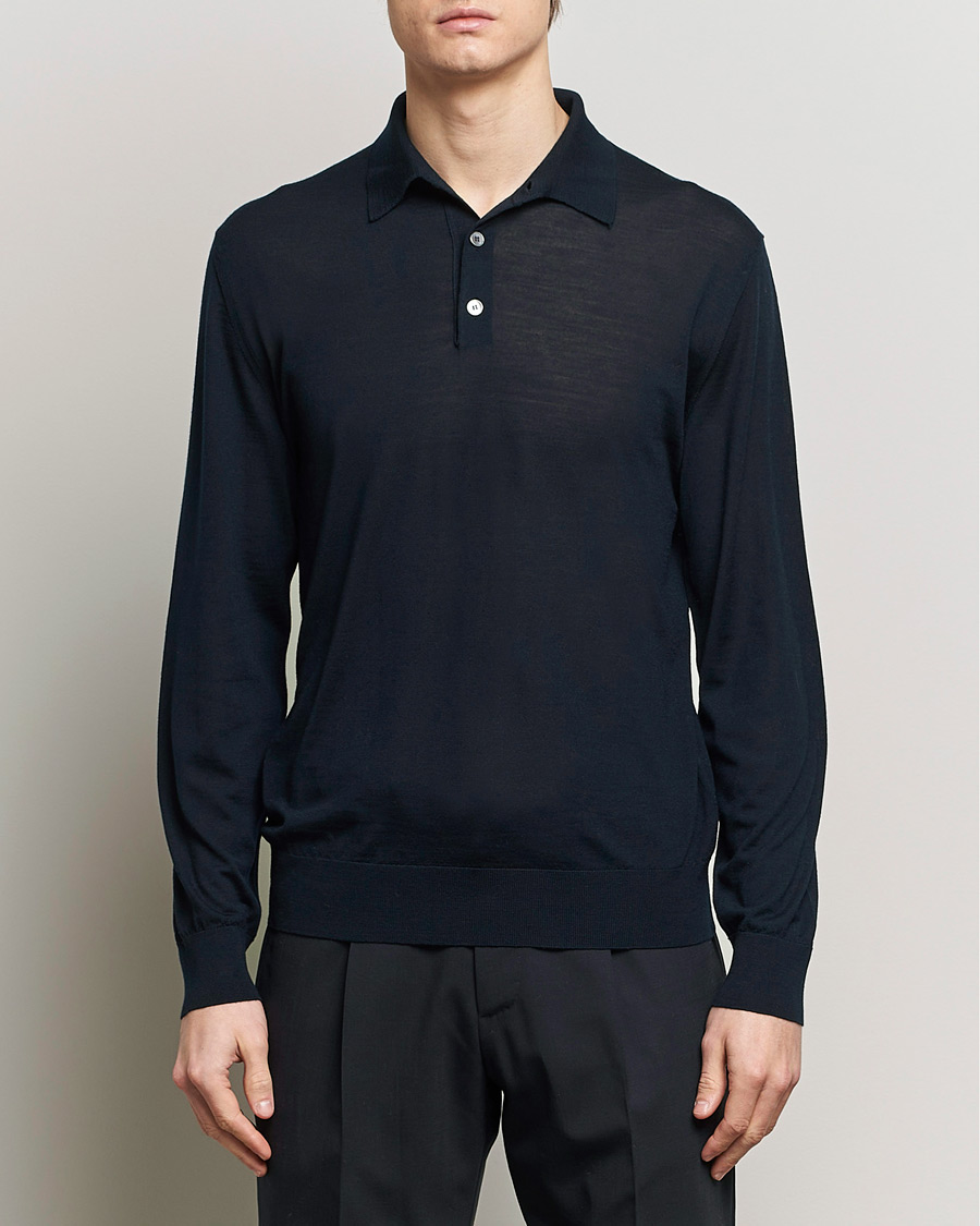 Hombres | Italian Department | Zegna | High Performance Wool Polo Navy