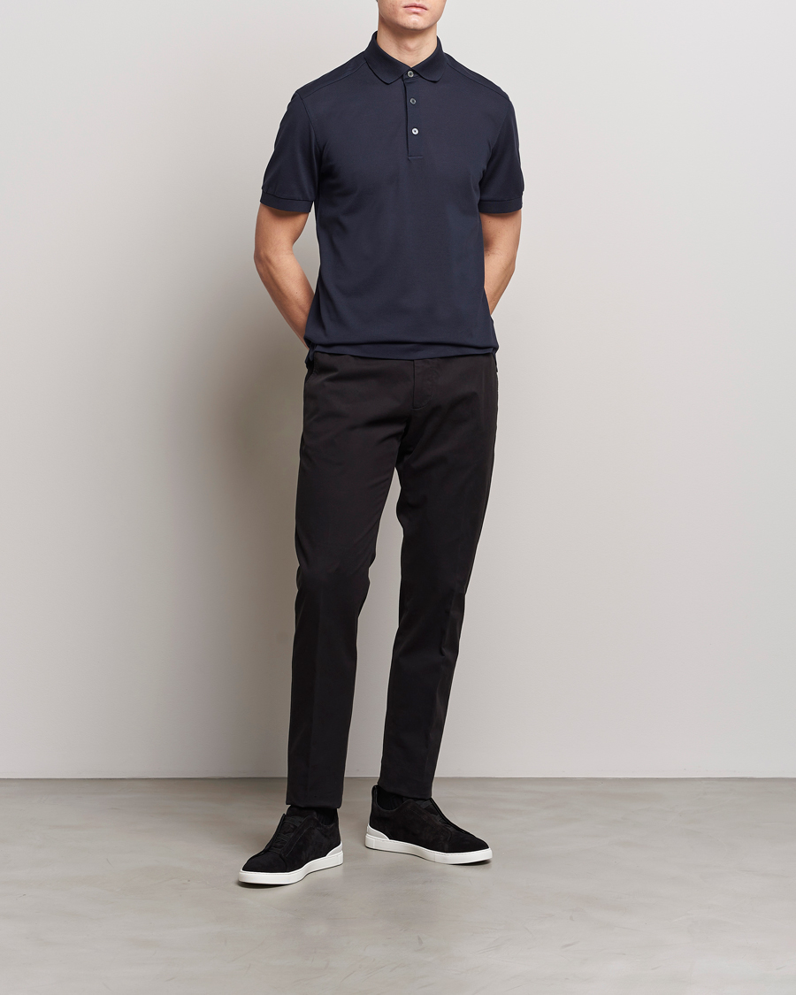 Hombres | Pantalones | Zegna | Premium Cotton Chinos Black