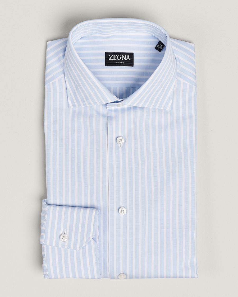 Hombres | Camisas | Zegna | Slim Fit Dress Shirt Light Blue Stripe