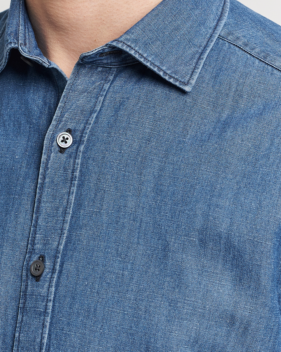 Hombres | Camisas | Zegna | Slim Fit Denim Shirt Stone Wash
