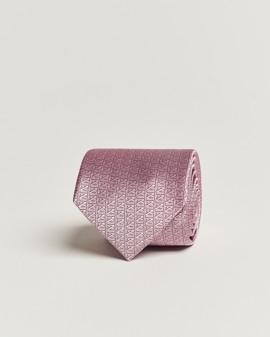 Hombres | Zegna Monogram Silk Tie Pink | Zegna | Monogram Silk Tie Pink