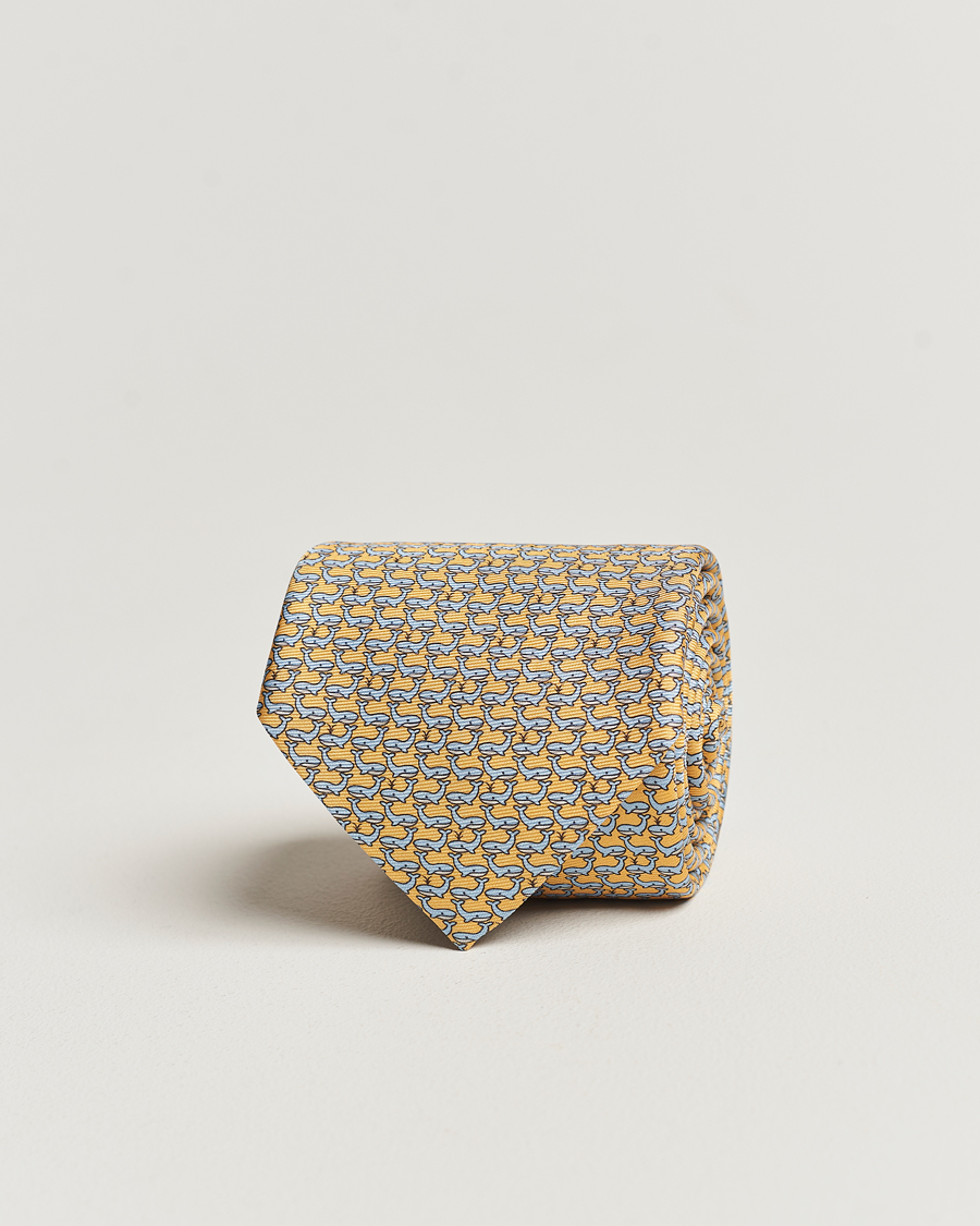 Hombres | Zegna Animal Print Silk Tie Yellow | Zegna | Animal Print Silk Tie Yellow