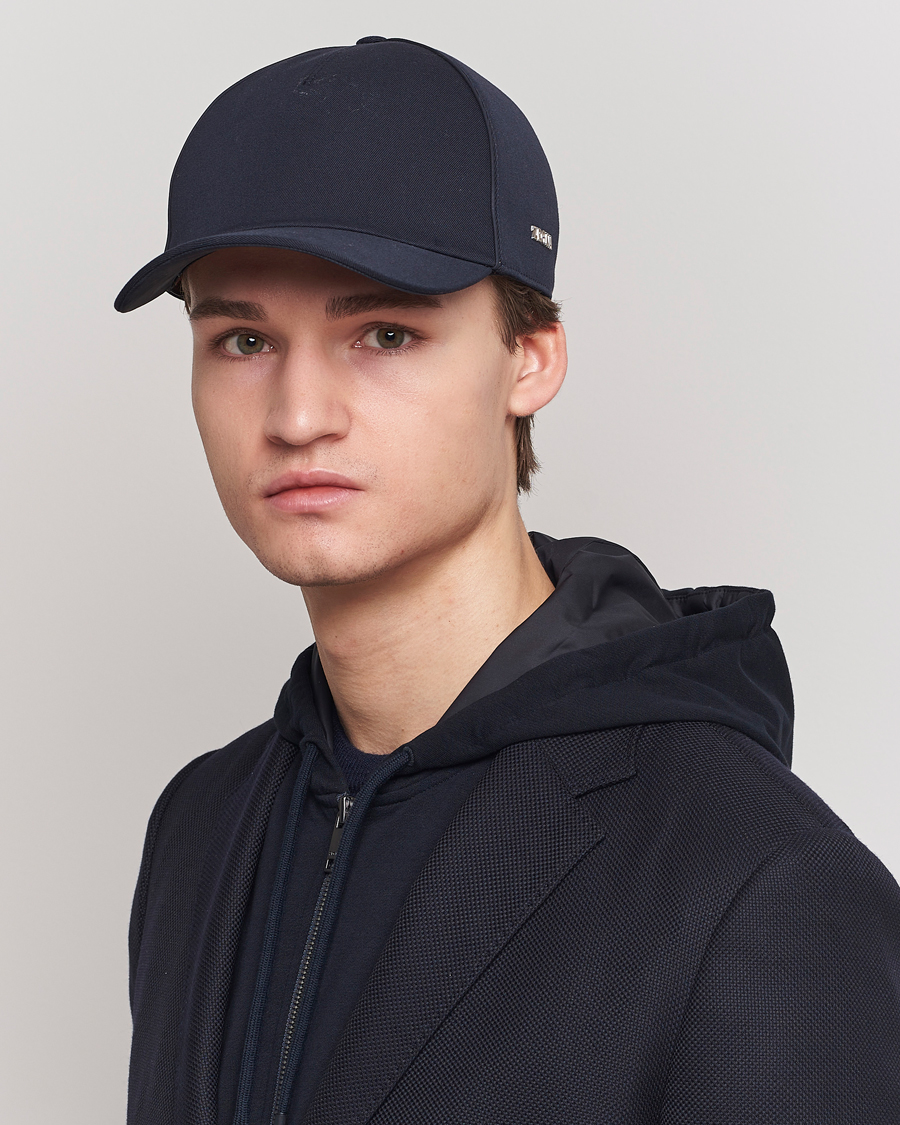 Hombres | Zegna Cotton/Wool Baseball Cap Navy | Zegna | Cotton/Wool Baseball Cap Navy