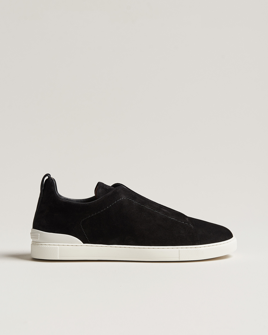 Hombres | Zegna Triple Stitch Sneakers Black Suede | Zegna | Triple Stitch Sneakers Black Suede