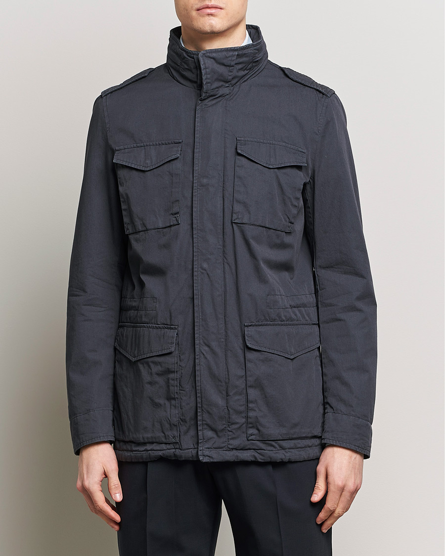 Hombres |  | Herno | Cotton Field Jacket Navy