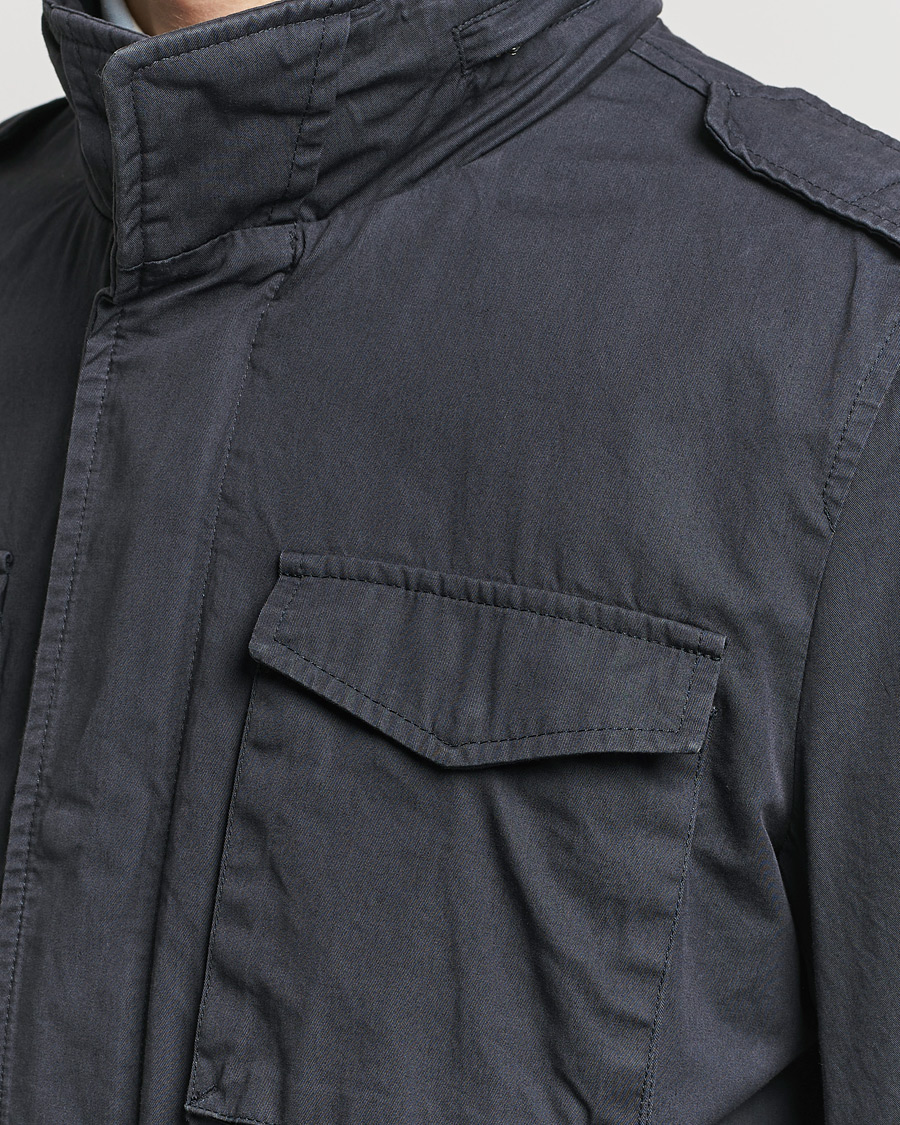 Hombres | Abrigos y chaquetas | Herno | Washed Cotton Field Jacket Navy