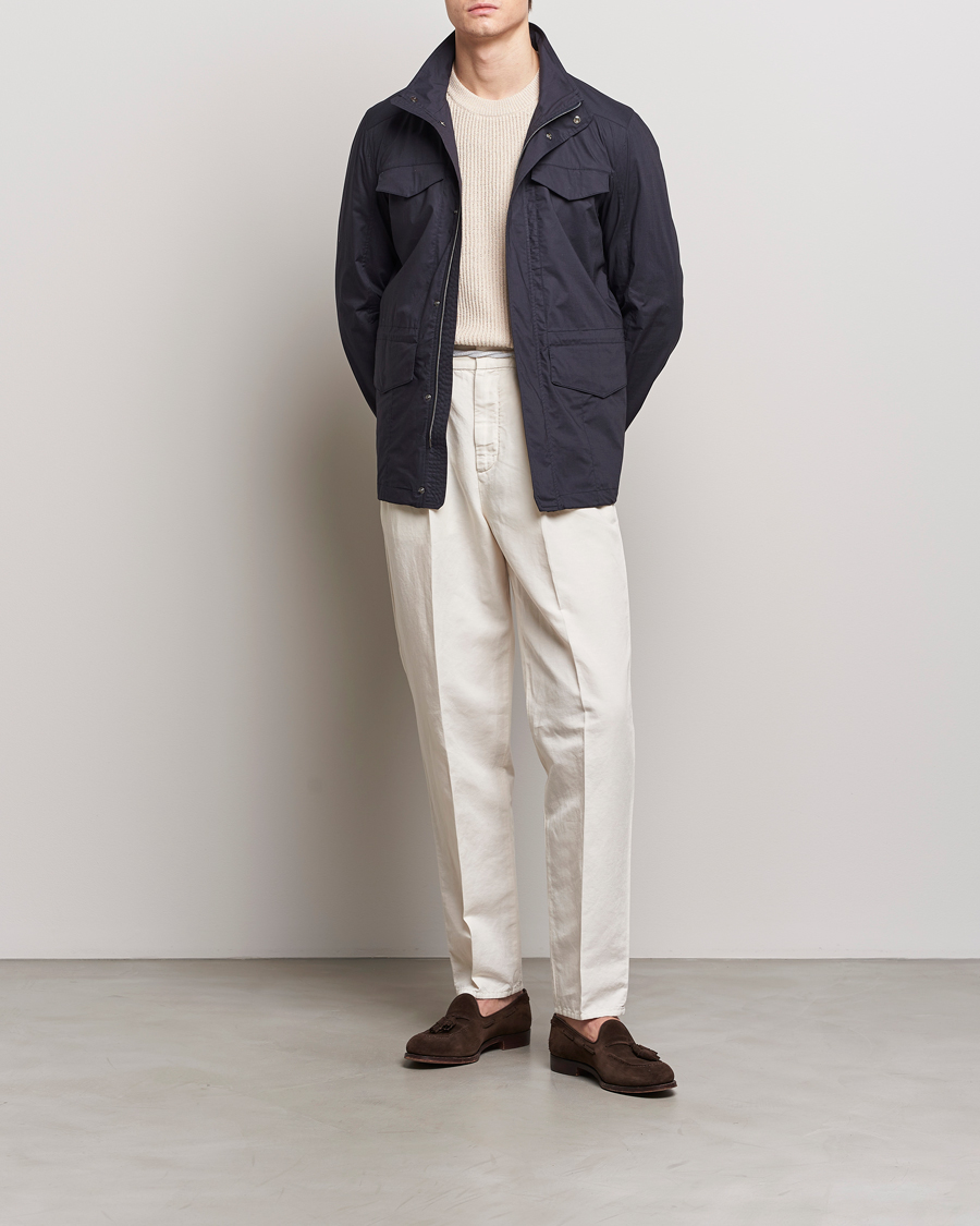 Hombres | Abrigos y chaquetas | Herno | Lightwieght Cotton Field Jacket Navy