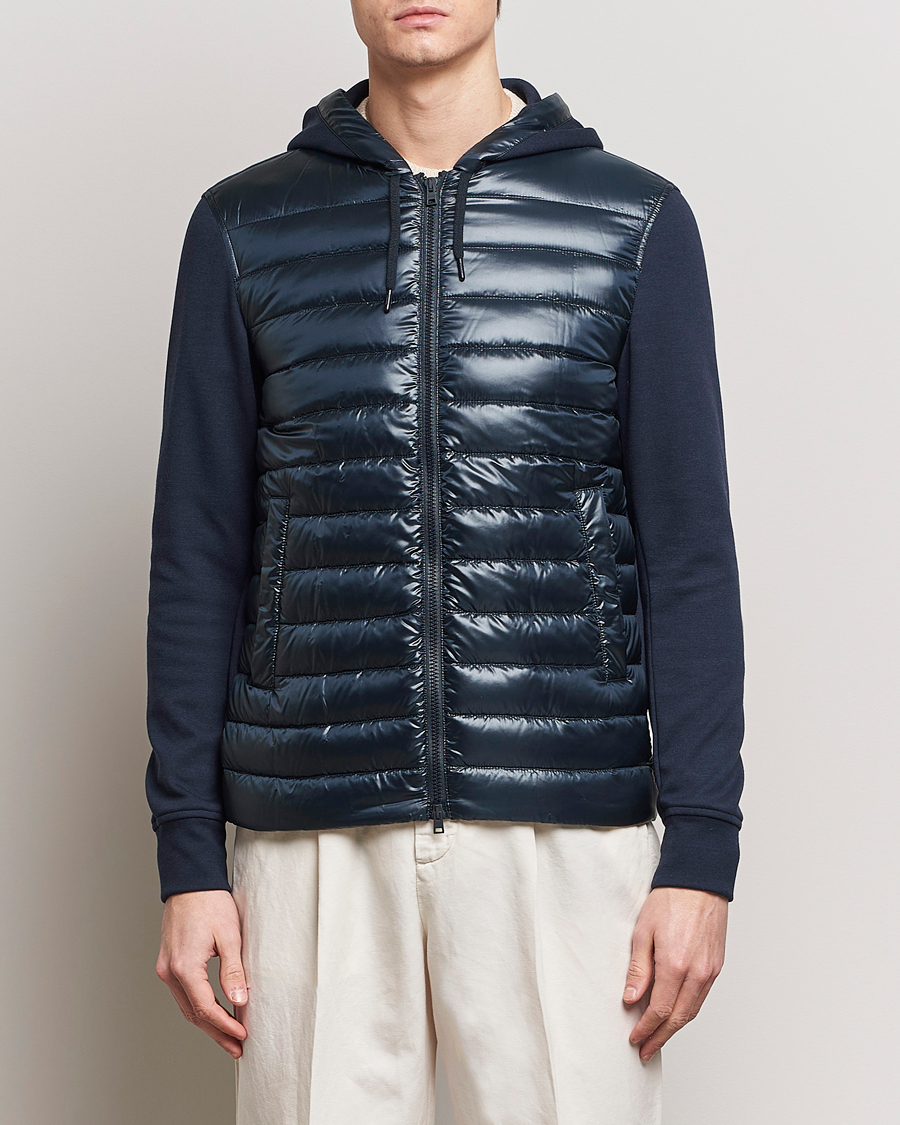 Hombres | Abrigos y chaquetas | Herno | Hybrid Hooded Zip Jacket Navy