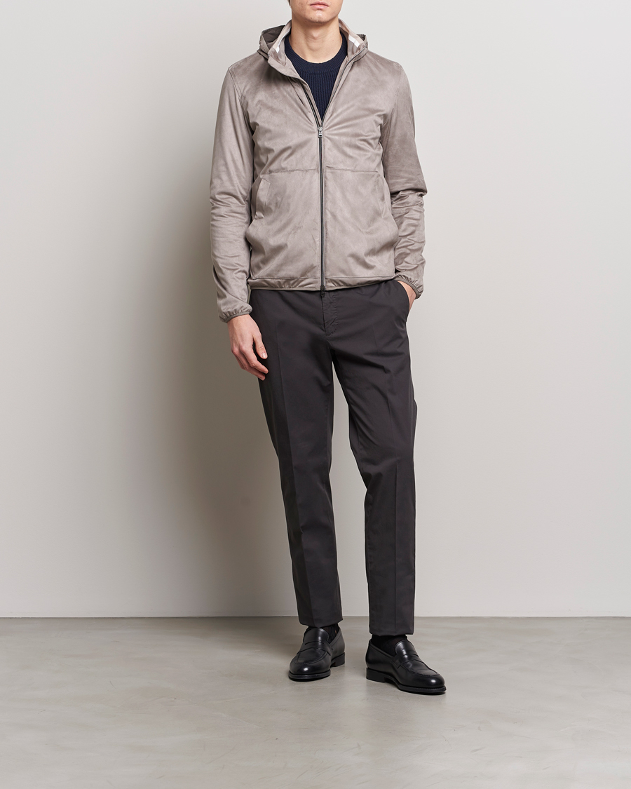 Hombres | Abrigos y chaquetas | Herno | Faux Suede Bomber Jacket Grey