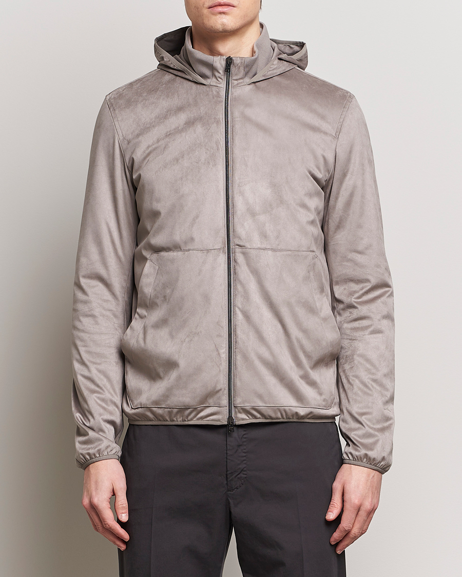 Hombres | Abrigos y chaquetas | Herno | Faux Suede Bomber Jacket Grey