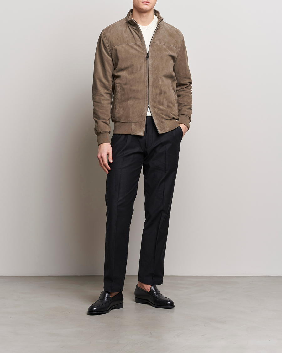 Hombres | Abrigos y chaquetas | Herno | Suede Jacket Brown