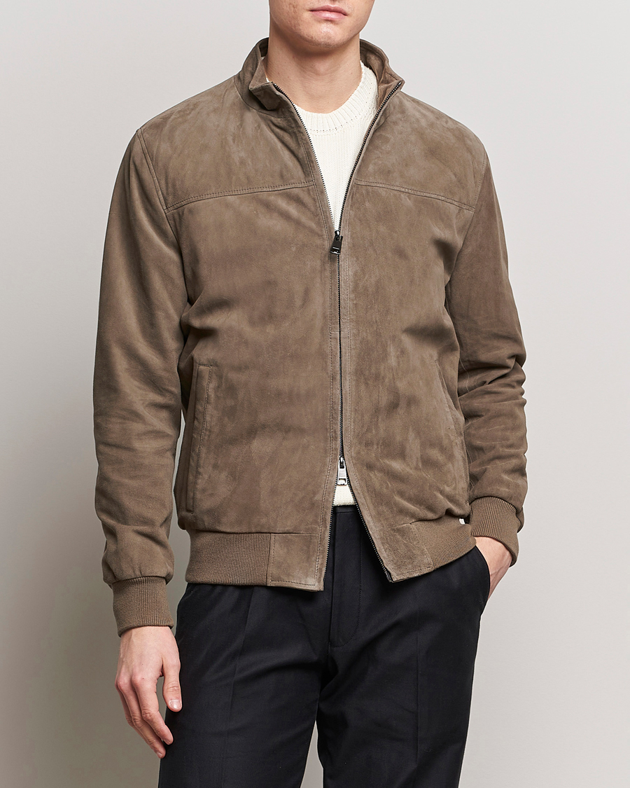Hombres | Abrigos y chaquetas | Herno | Suede Jacket Brown