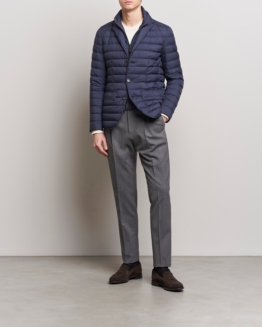 Hombres | Abrigos y chaquetas | Herno | Nuage Matt Nylon Blazer Navy