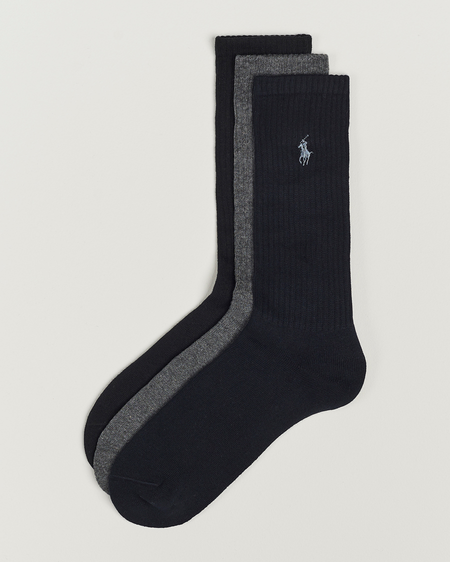Hombres | Ropa interior y calcetines | Polo Ralph Lauren | 3-Pack Crew Sock Navy/Charcoal/Black