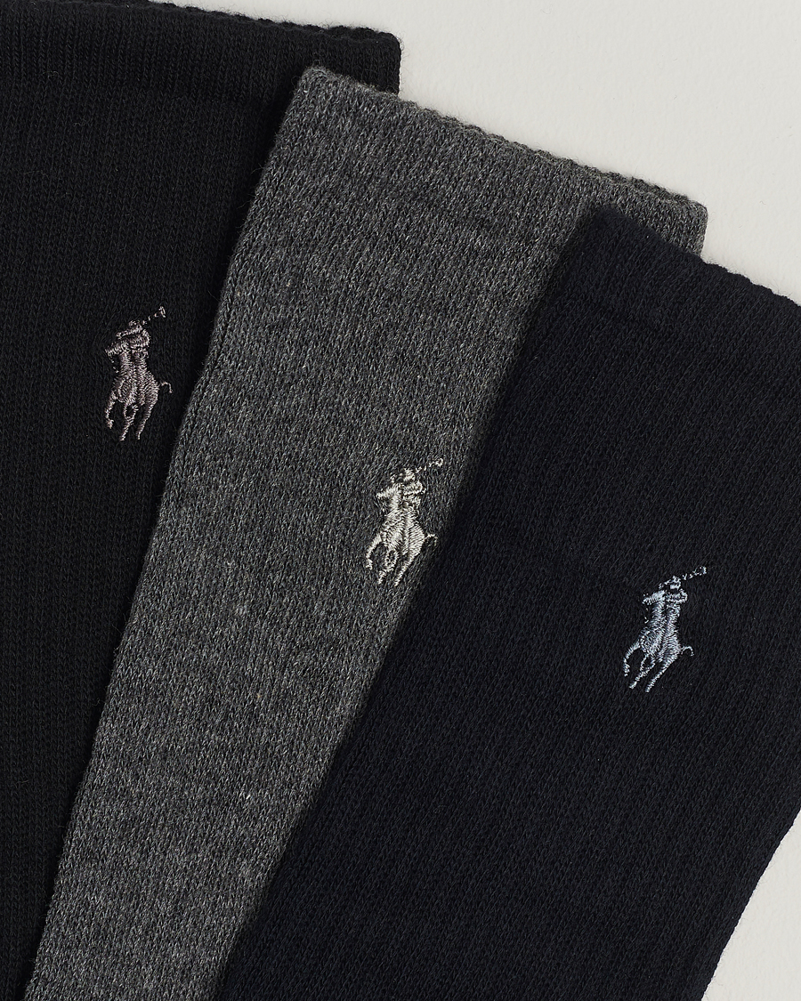 Hombres | Calcetines | Polo Ralph Lauren | 3-Pack Crew Sock Navy/Charcoal/Black