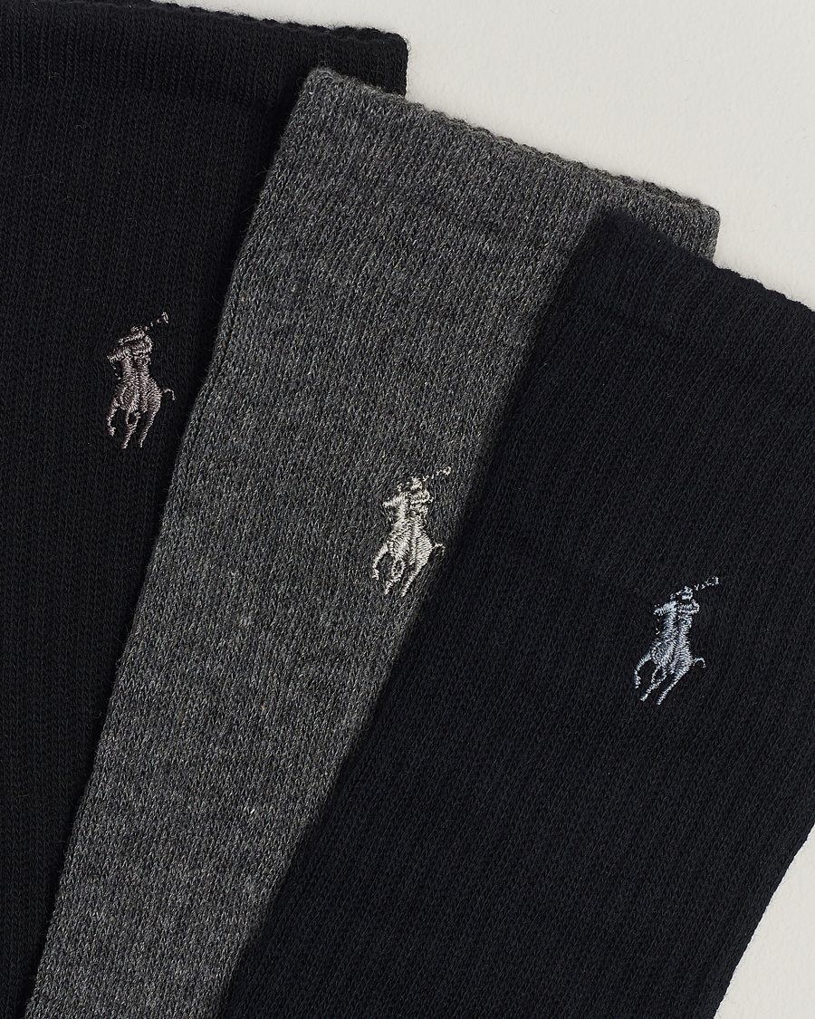 Hombres | Ropa interior y calcetines | Polo Ralph Lauren | 3-Pack Crew Sock Navy/Charcoal/Black