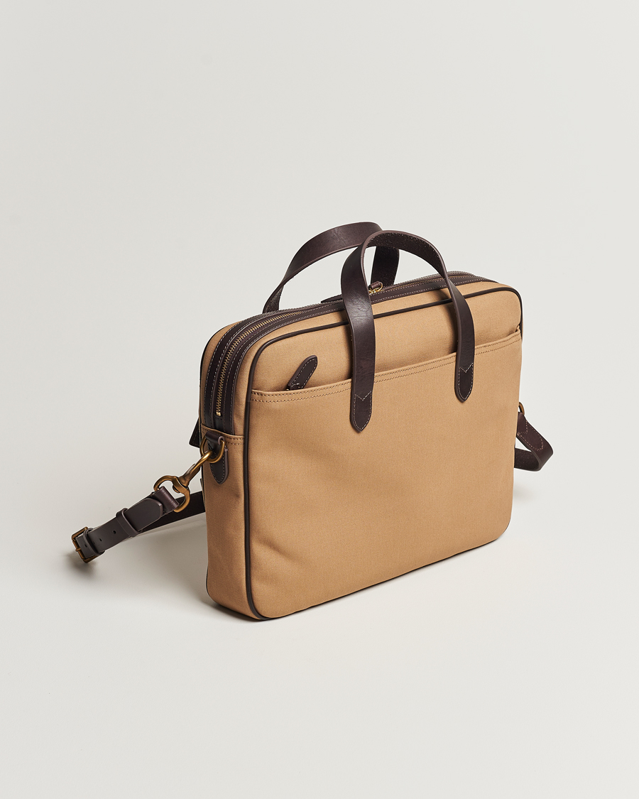 Hombres | Polo Ralph Lauren Canvas/Leather Computer Bag Tan | Polo Ralph Lauren | Canvas/Leather Computer Bag Tan