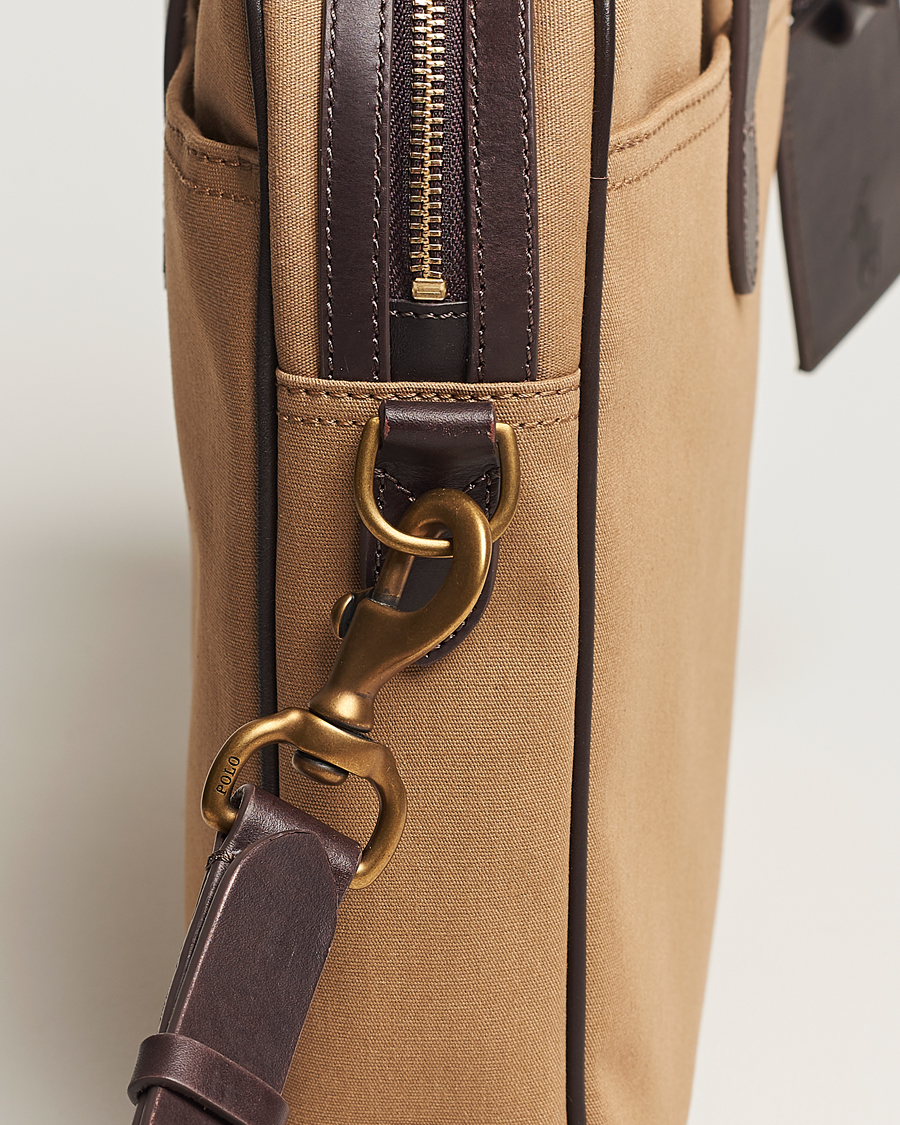 Hombres | Polo Ralph Lauren Canvas/Leather Computer Bag Tan | Polo Ralph Lauren | Canvas/Leather Computer Bag Tan