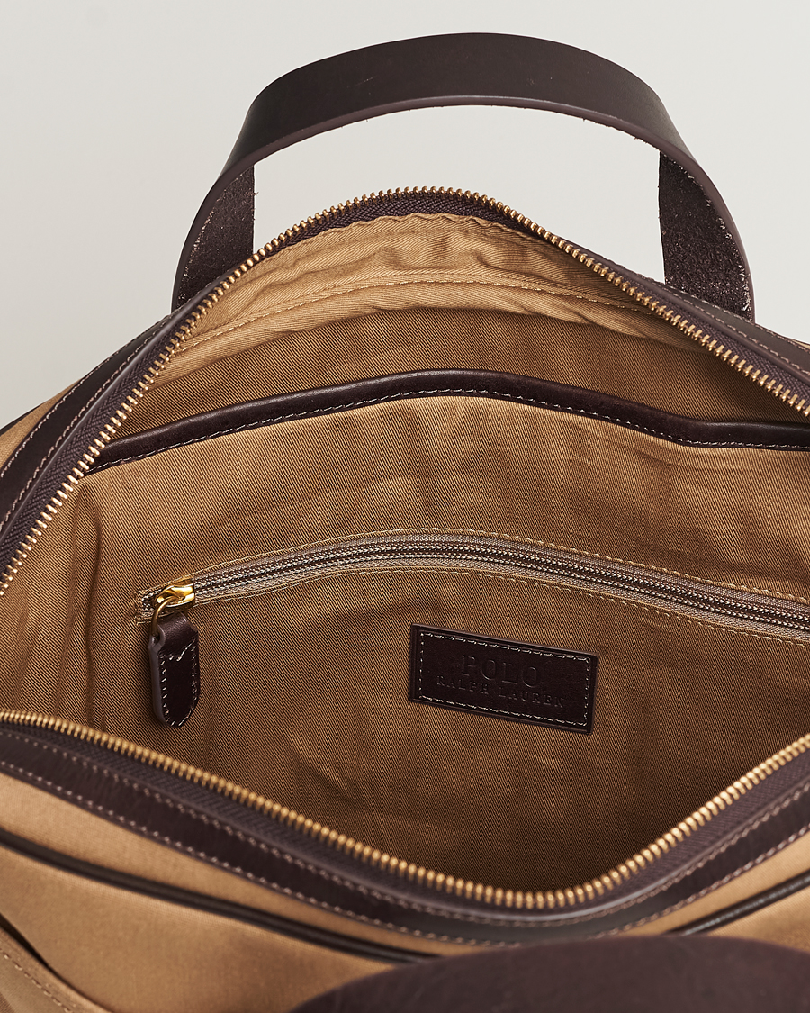 Hombres | Polo Ralph Lauren Canvas/Leather Computer Bag Tan | Polo Ralph Lauren | Canvas/Leather Computer Bag Tan
