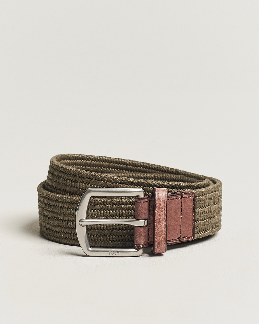 Hombres | Polo Ralph Lauren Braided Cotton Elastic Belt Canopy Olive | Polo Ralph Lauren | Braided Cotton Elastic Belt Canopy Olive