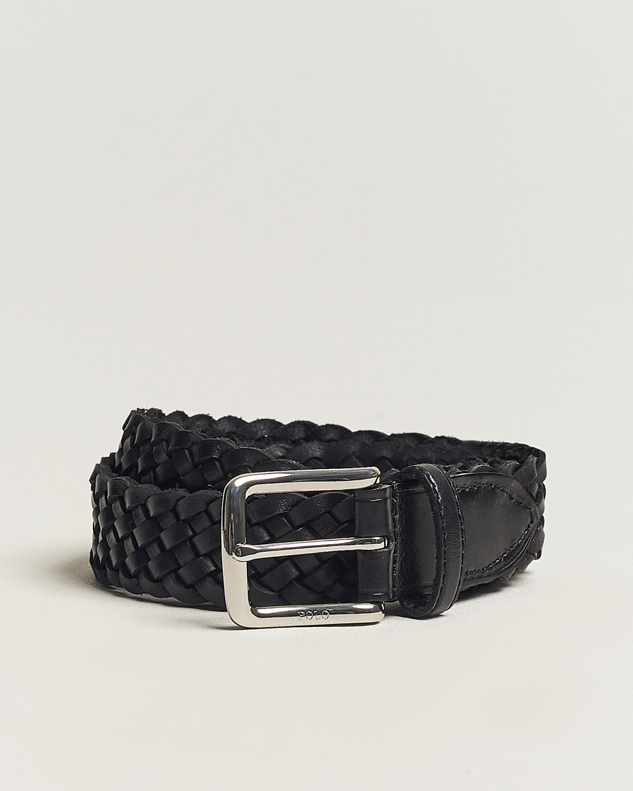 Hombres | Polo Ralph Lauren Braided Leather Belt Black | Polo Ralph Lauren | Braided Leather Belt Black