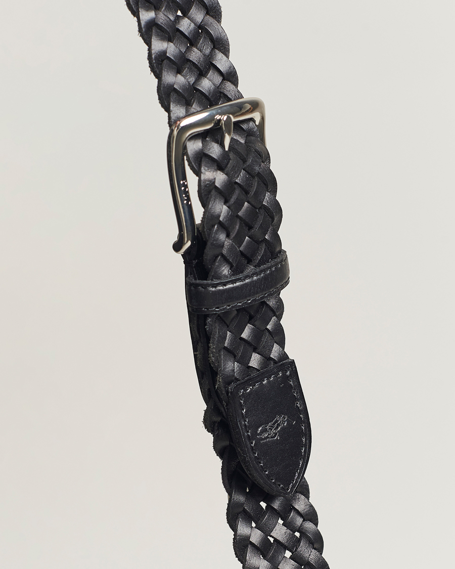 Hombres | Polo Ralph Lauren Braided Leather Belt Black | Polo Ralph Lauren | Braided Leather Belt Black