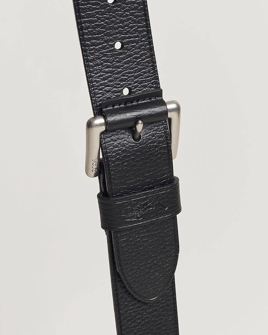 Hombres | Polo Ralph Lauren Pebbled Leather Belt Black | Polo Ralph Lauren | Pebbled Leather Belt Black