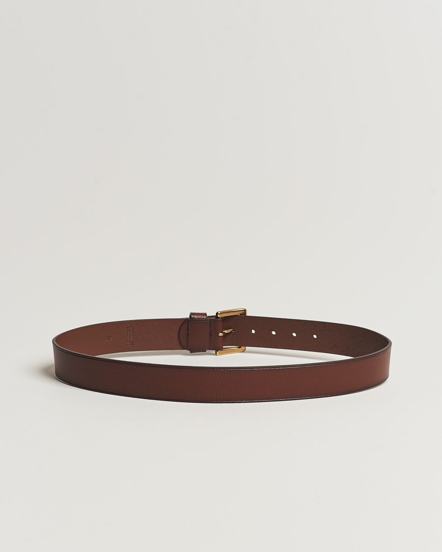 Hombres | Cinturones | Polo Ralph Lauren | Pebbled Leather Belt Brown