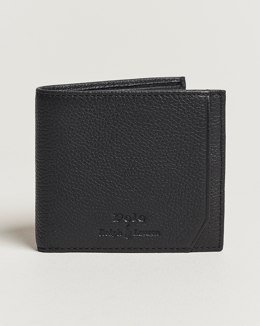 Hombres | Polo Ralph Lauren Pebbled Leather Billfold Wallet Black | Polo Ralph Lauren | Pebbled Leather Billfold Wallet Black