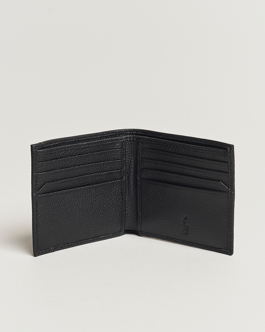 Hombres | Billeteras | Polo Ralph Lauren | Pebbled Leather Billfold Wallet Black