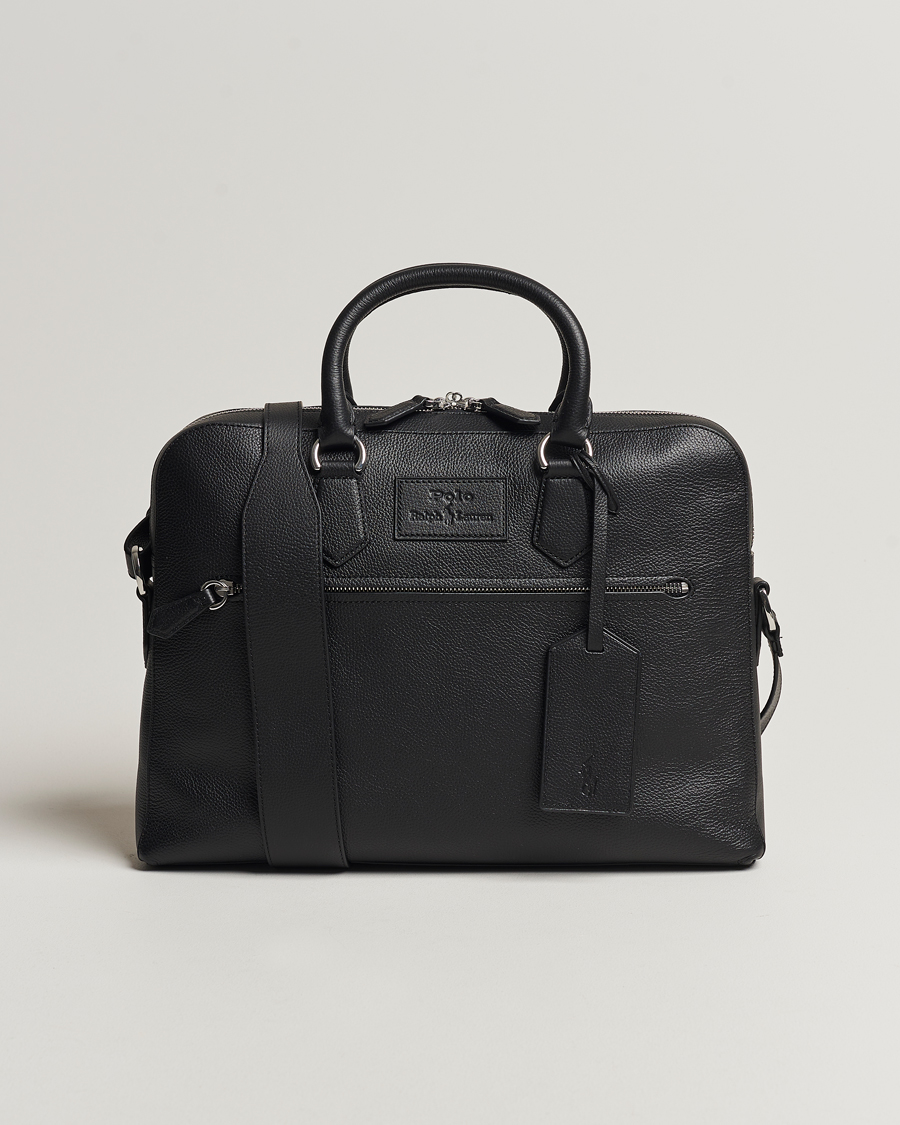 Hombres | Polo Ralph Lauren Pebble Leather Briefcase Black | Polo Ralph Lauren | Pebble Leather Briefcase Black