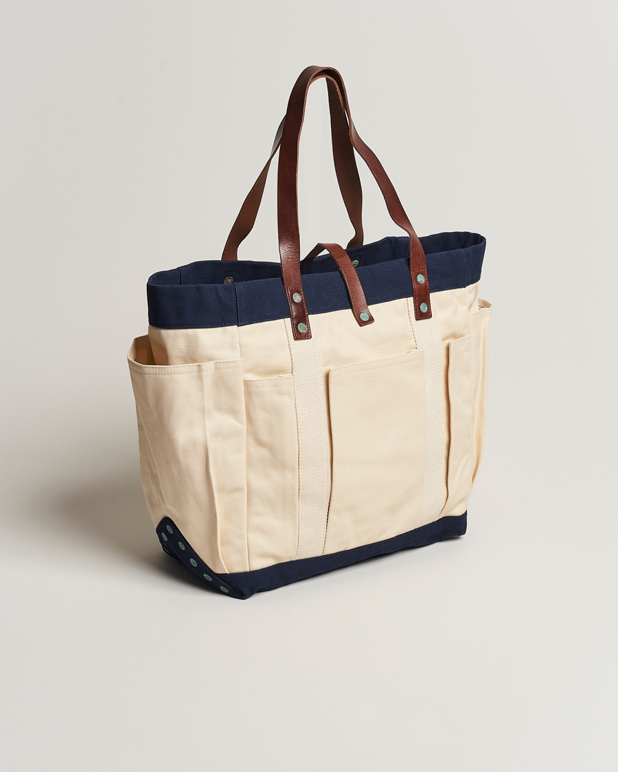 Hombres | Polo Ralph Lauren Canvas Totebag Cream/Aviator Navy | Polo Ralph Lauren | Canvas Totebag Cream/Aviator Navy