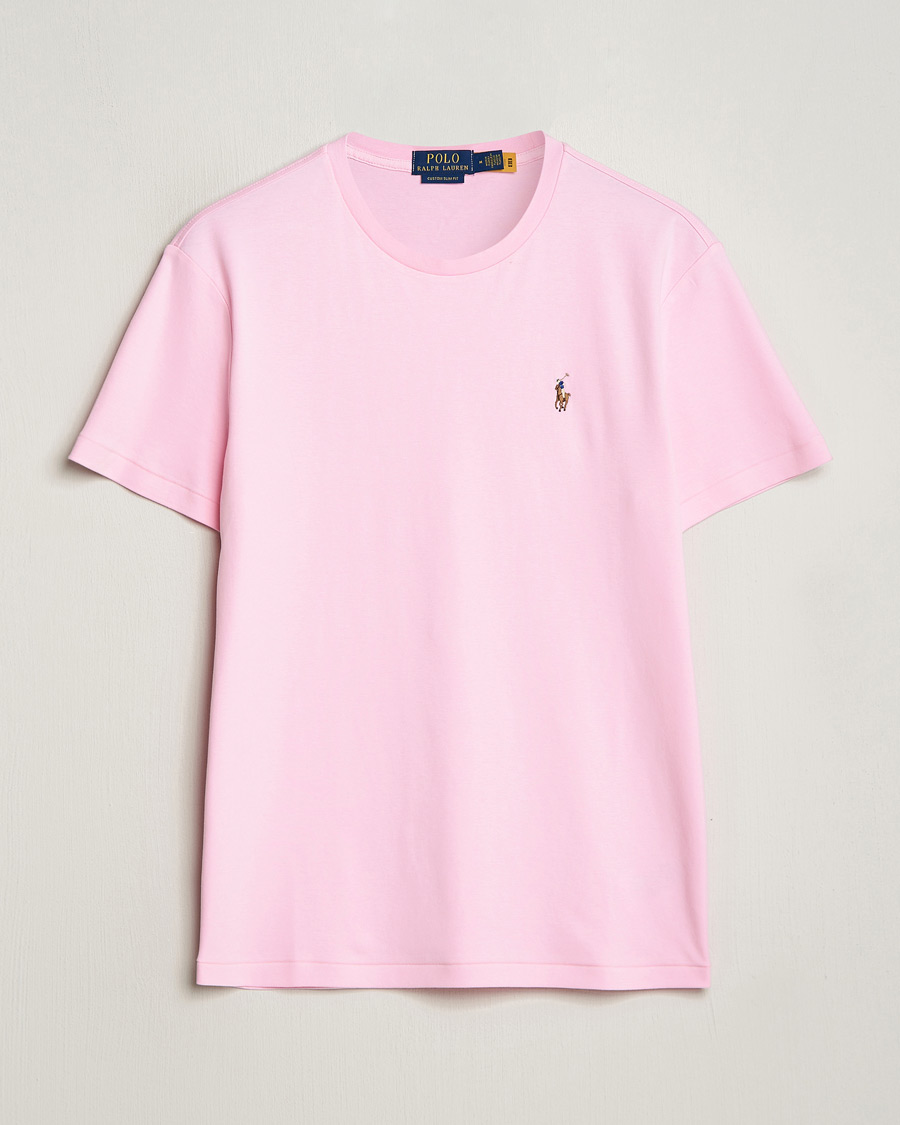 Hombres | Camisetas | Polo Ralph Lauren | Luxury Pima Cotton Crew Neck T-Shirt Caramel Pink