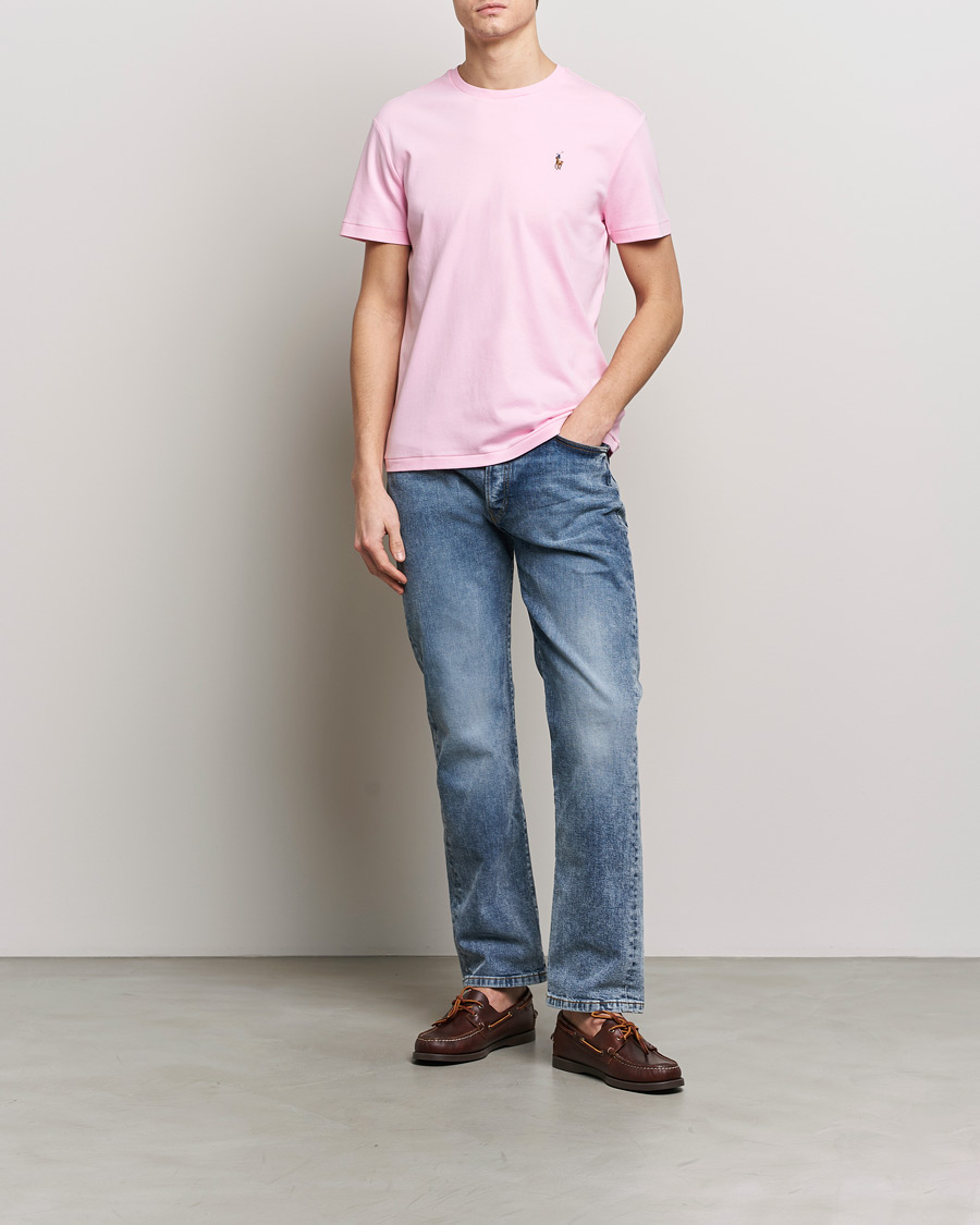 Hombres | Camisetas | Polo Ralph Lauren | Luxury Pima Cotton Crew Neck T-Shirt Caramel Pink