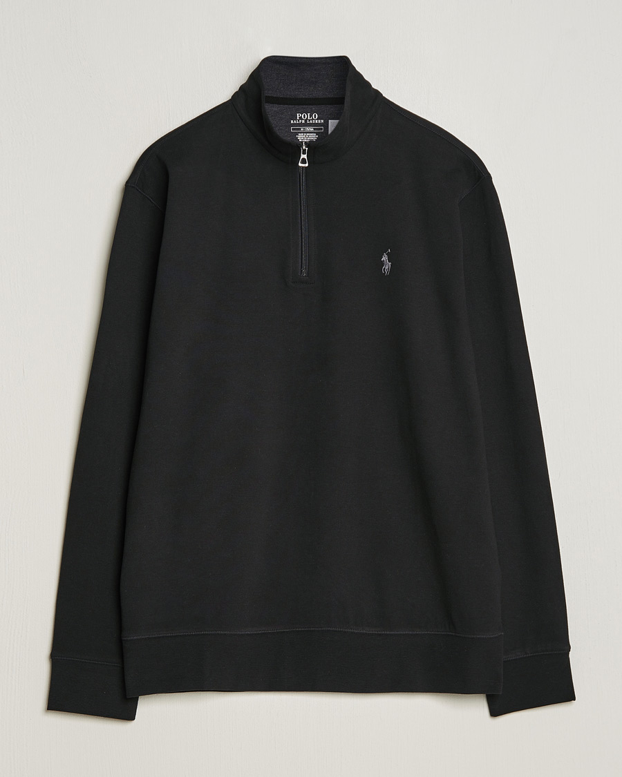 Hombres | Jerséis y prendas de punto | Polo Ralph Lauren | Double Knit Half-Zip Sweater Polo Black