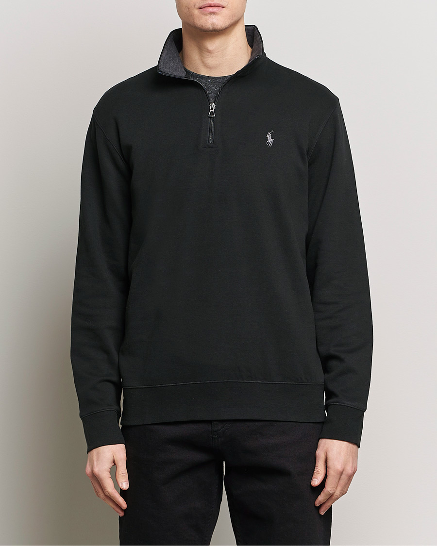 Hombres | Jerséis y prendas de punto | Polo Ralph Lauren | Double Knit Half-Zip Sweater Polo Black