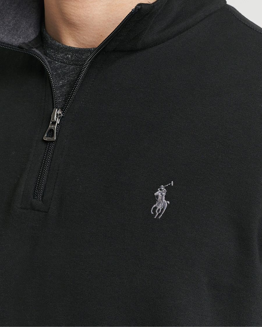 Hombres | Jerséis y prendas de punto | Polo Ralph Lauren | Double Knit Half-Zip Sweater Polo Black