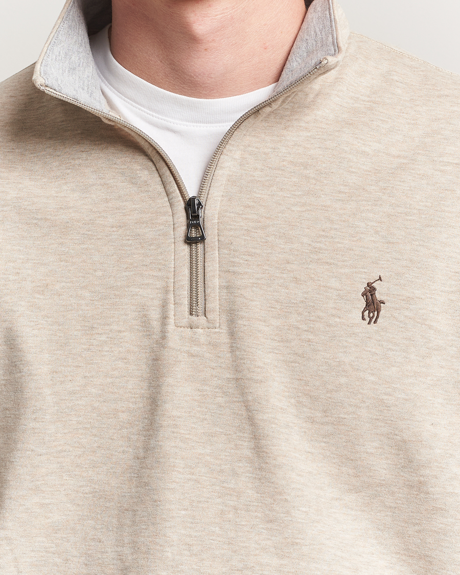 Hombres | Jerséis y prendas de punto | Polo Ralph Lauren | Double Knit Half-Zip Sweater Tuscan Beige Heather