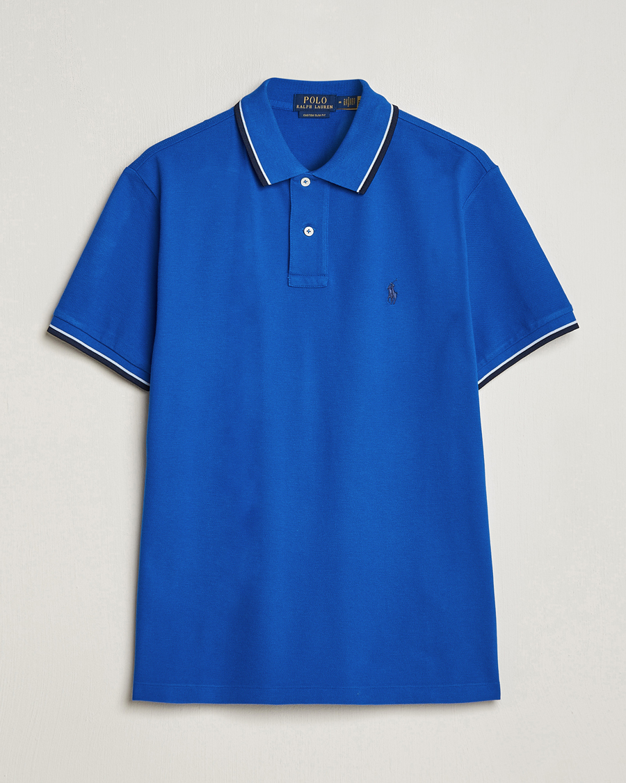 Hombres | Polos | Polo Ralph Lauren | Custom Slim Fit Tipped Polo Heritage Blue