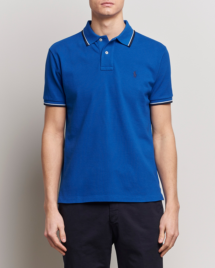 Hombres | Polos | Polo Ralph Lauren | Custom Slim Fit Tipped Polo Heritage Blue