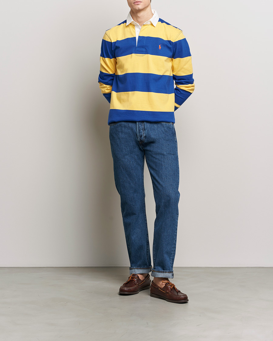Hombres | Jerséis y prendas de punto | Polo Ralph Lauren | Jersey Striped Rugger Chrome Yellow/Cruise Royal