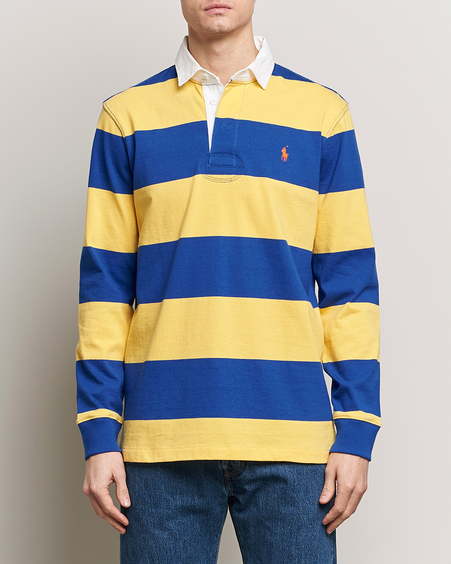 Hombres | Jerséis y prendas de punto | Polo Ralph Lauren | Jersey Striped Rugger Chrome Yellow/Cruise Royal