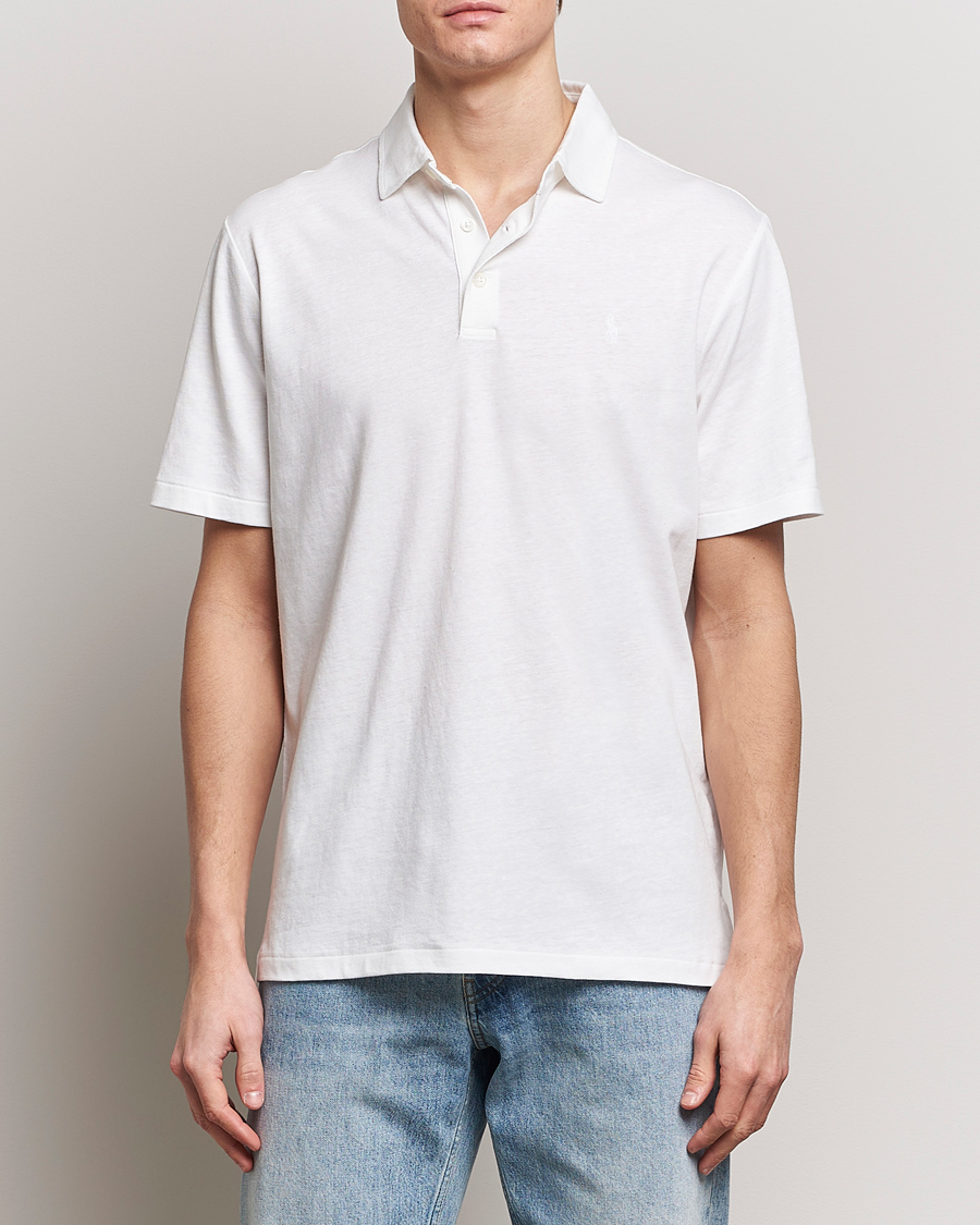 Hombres | Camisas polo de manga corta | Polo Ralph Lauren | Cotton/Linen Polo Shirt White