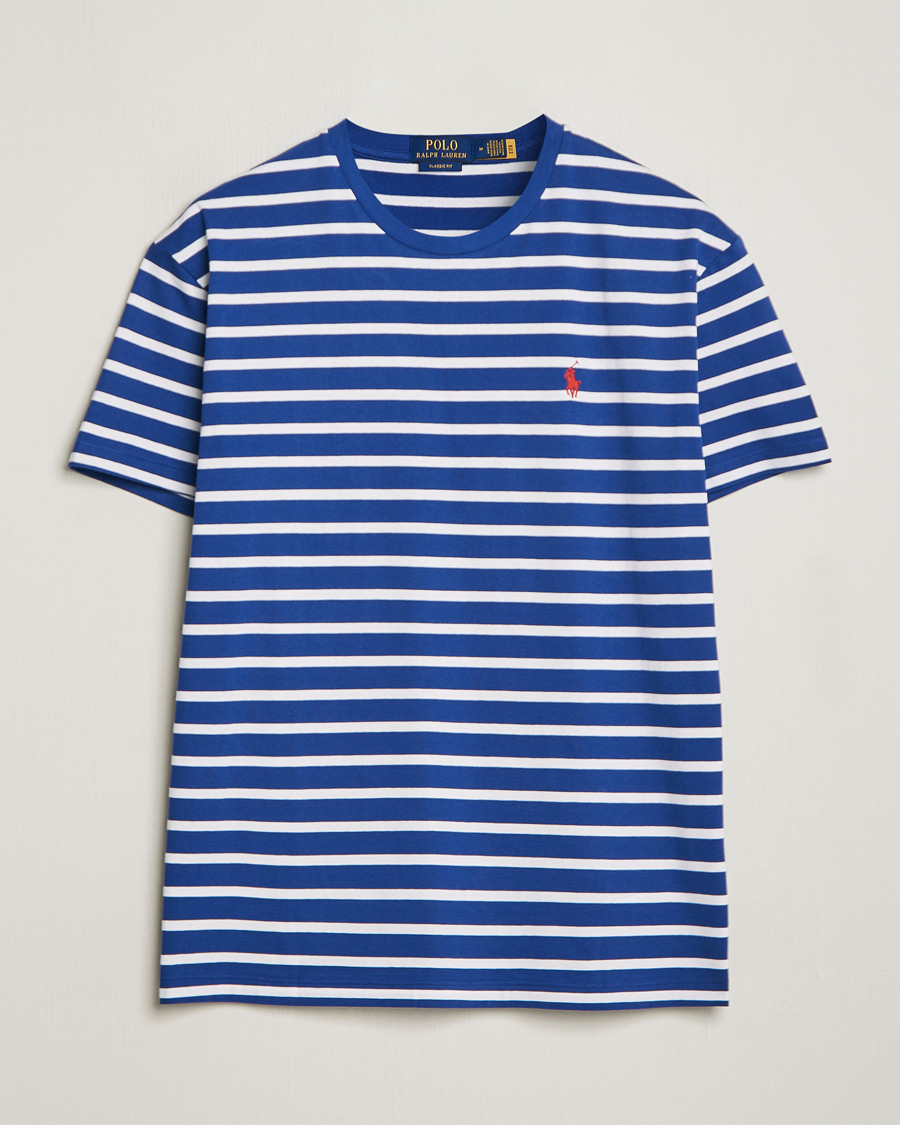 Hombres | Camisetas | Polo Ralph Lauren | Crew Neck Striped T-Shirt Beach Royal/White